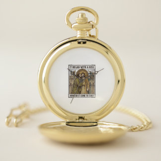 Vintage Biblical Betrayal Kiss Pocket Watch