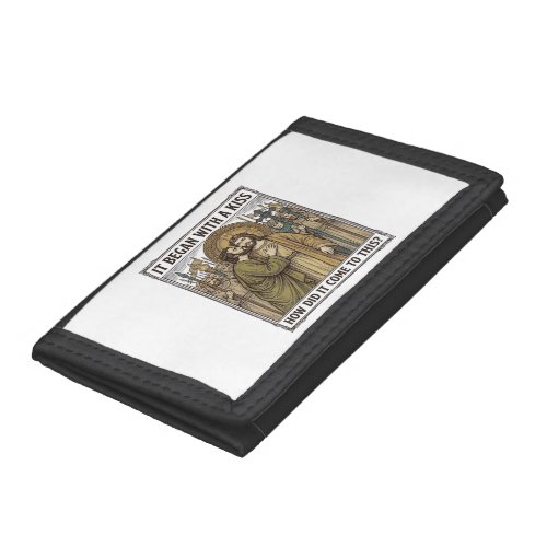 Vintage Biblical Betrayal Kiss Trifold Wallet