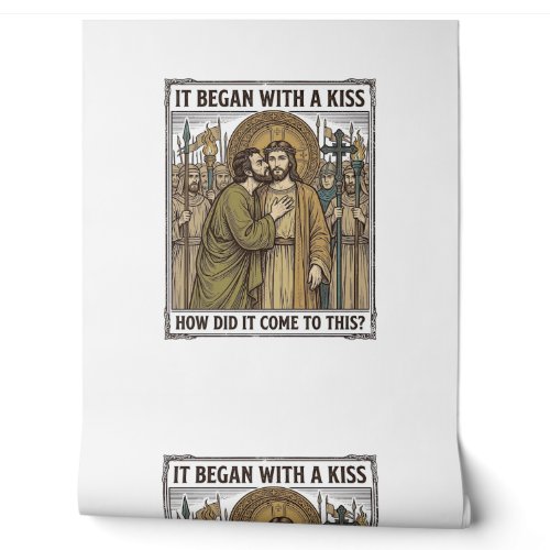 Vintage Biblical Betrayal Kiss Wallpaper