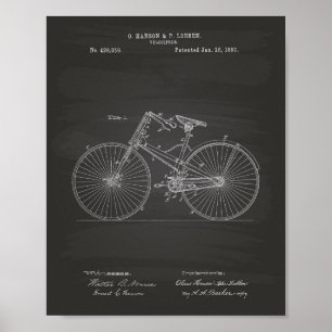 Vintage Bicycle 1890 Patent Art Chalkboard Poster