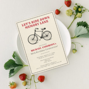 Vintage Bicycle 50th Birthday Party Invitation