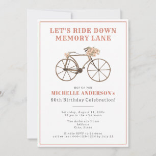 Vintage Bicycle 60th Birthday Party Invitation