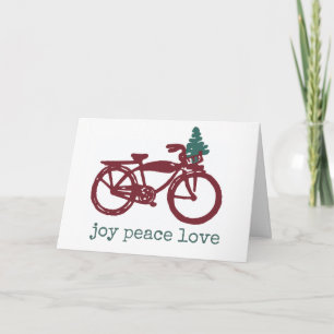 Vintage bicycle and Christmas tree design Card