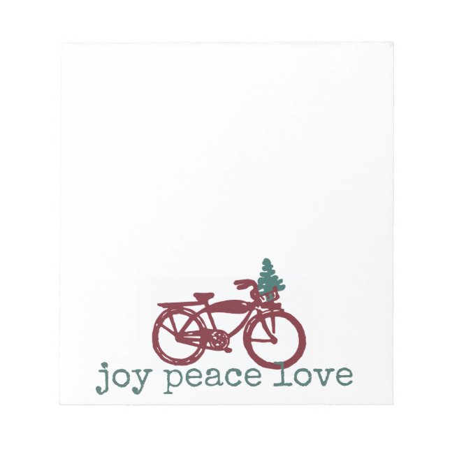 Vintage bicycle and Christmas tree design Notepad (Front)