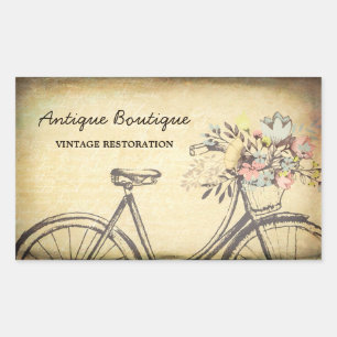 Vintage Bicycle Antique Boutique Rectangular Sticker