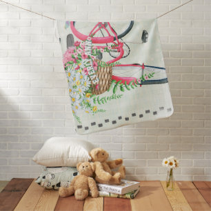 Vintage Bicycle Baby Blanket