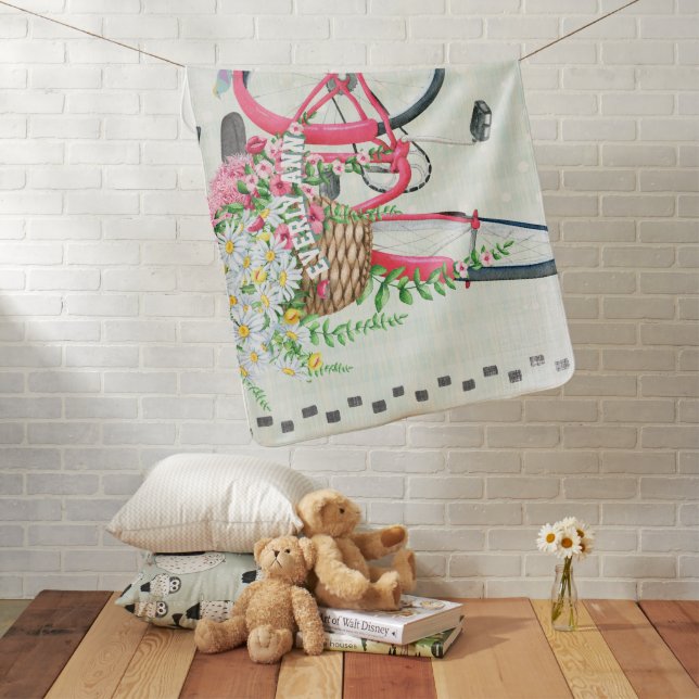 Vintage Bicycle Baby Blanket (In Situ)