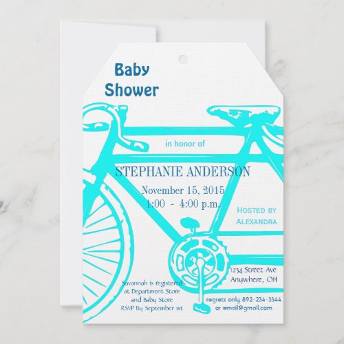 Vintage Bicycle Baby Boy Shower Invitations