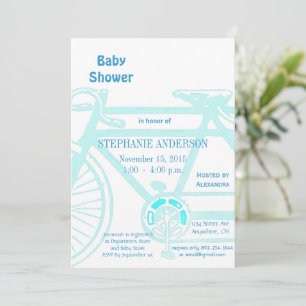 Vintage Bicycle Baby Boy Shower Invitations