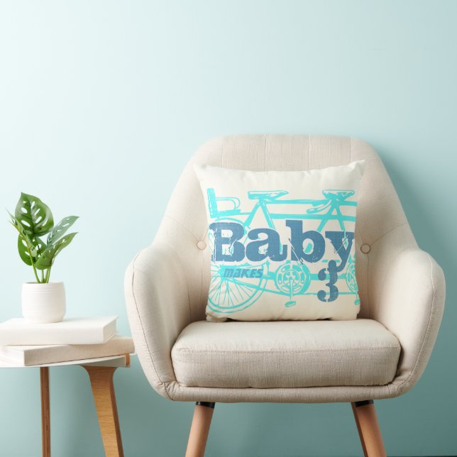 Vintage Bicycle Baby Seat Aqua Baby Boy Pillow (Chair)