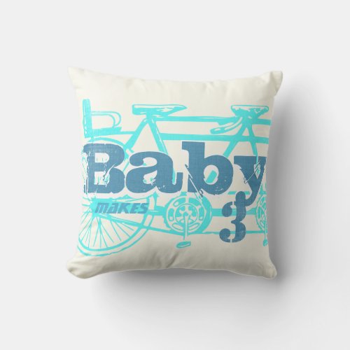 Vintage Bicycle Baby Seat Aqua Baby Boy Pillow