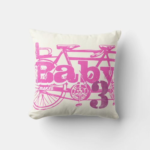 Vintage Bicycle Baby Seat Pink Girly Baby Pillow