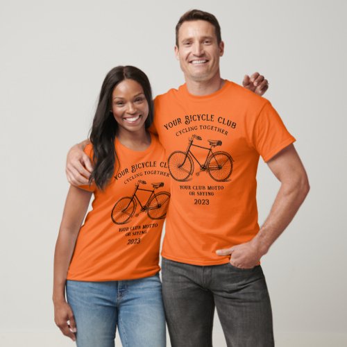 Vintage Bicycle Bike Club Custom T_Shirt