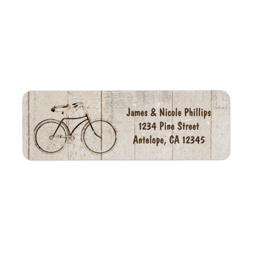 Vintage Bicycle Bike Rustic Wood Address Labels