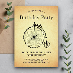 Vintage Bicycle Birthday Party Invitation