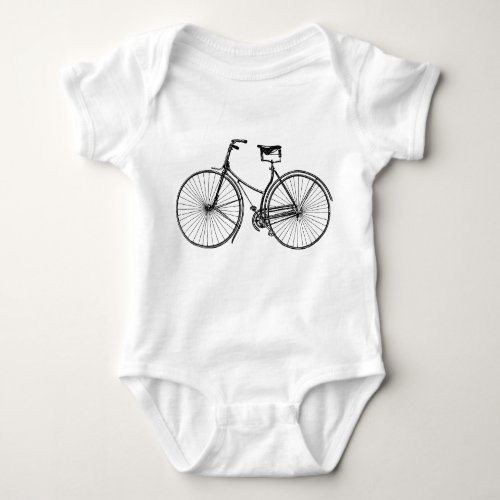 Vintage Bicycle _ Black Baby Bodysuit