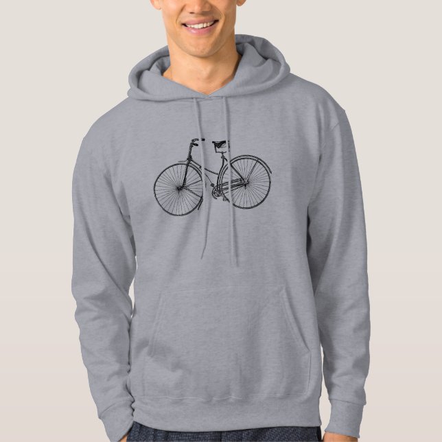 Vintage Bicycle - Black Hoodie (Front)