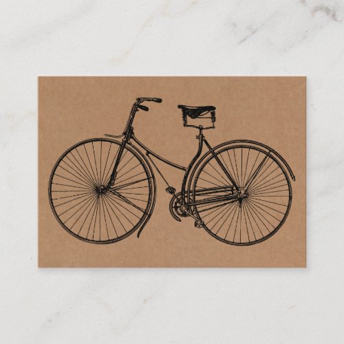 Vintage Bicycle _ Black on Cardboard Tex Business Card