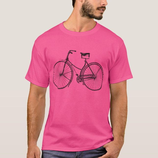 Vintage Bicycle - Black T-Shirt (Front)