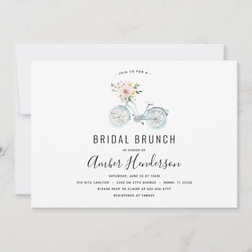 Vintage Bicycle Bridal Brunch Shower Invitation