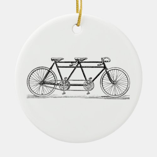 Vintage Bicycle Built For Two  Tandem Bike Ceramic Ornament