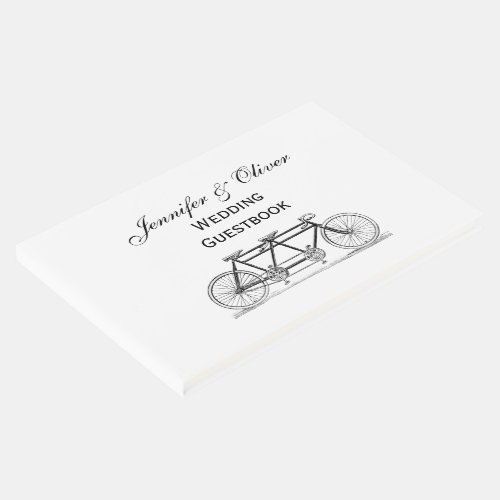 Vintage Bicycle Built For Two  Tandem Bike Guest Book