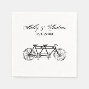Vintage Bicycle Built For Two / Tandem Bike Napkins