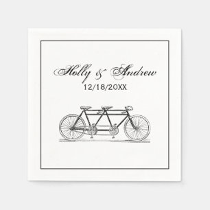 Vintage Bicycle Built For Two / Tandem Bike Paper Napkins