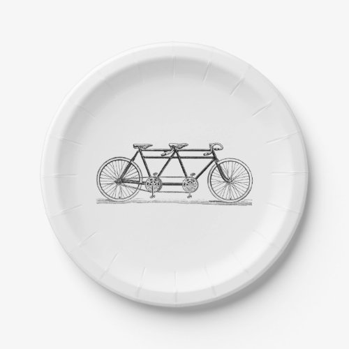 Vintage Bicycle Built For Two  Tandem Bike Paper Plates