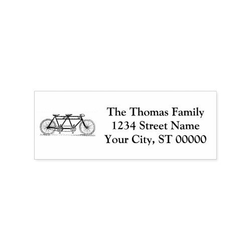 Vintage Bicycle Built For Two  Tandem Bike Rubber Stamp