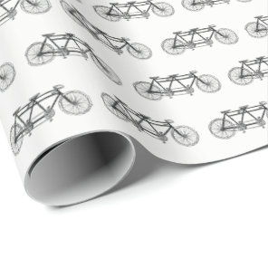 Vintage Bicycle Built For Two / Tandem Bike Wrapping Paper