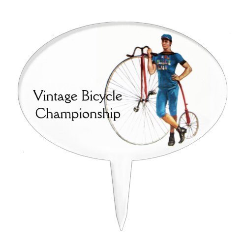 Vintage Bicycle Championship Cake Topper