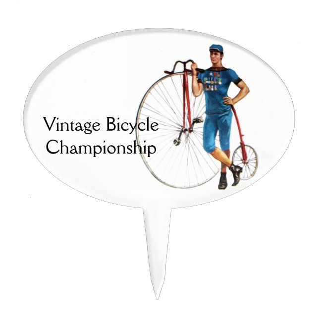 Vintage Bicycle Championship Cake Topper (Front)