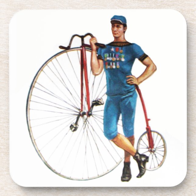 Vintage Bicycle Championship Drink Coaster (Front)