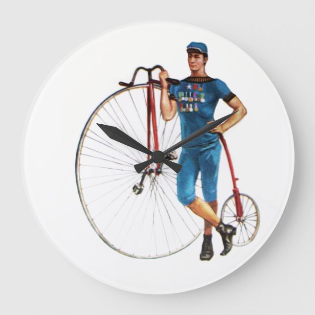 Vintage Bicycle Championship Large Clock (Front)