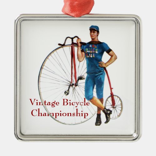 Vintage Bicycle Championship Metal Ornament