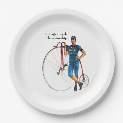 Vintage Bicycle Championship Paper Plates