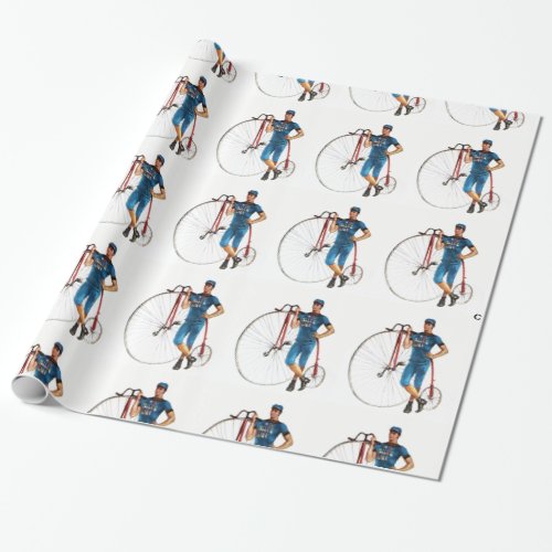 Vintage Bicycle Championship Pattern Wrapping Paper