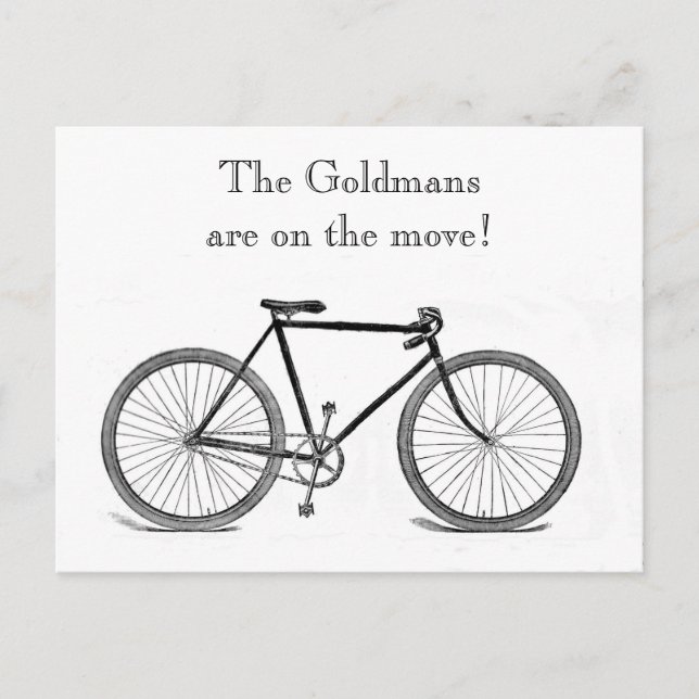 Vintage Bicycle Change of Address Announcement Postcard (Front)