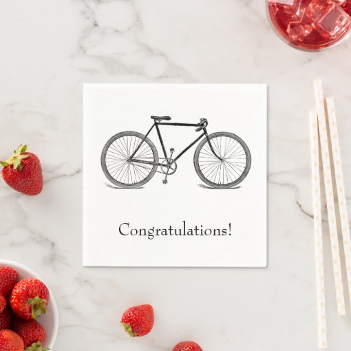 Vintage Bicycle Congratulations Paper Napkins | Zazzle