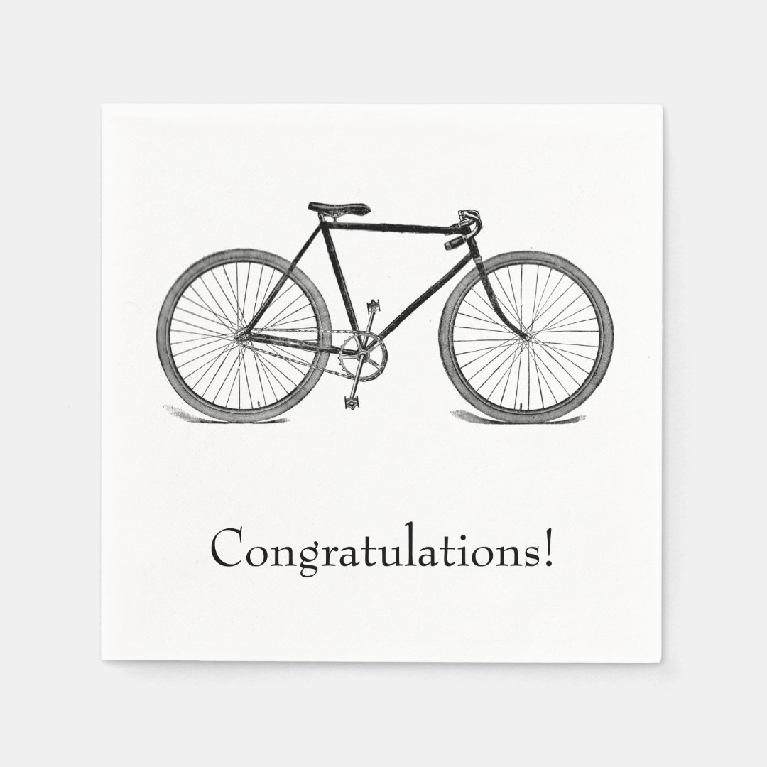 Vintage Bicycle Congratulations Paper Napkins | Zazzle