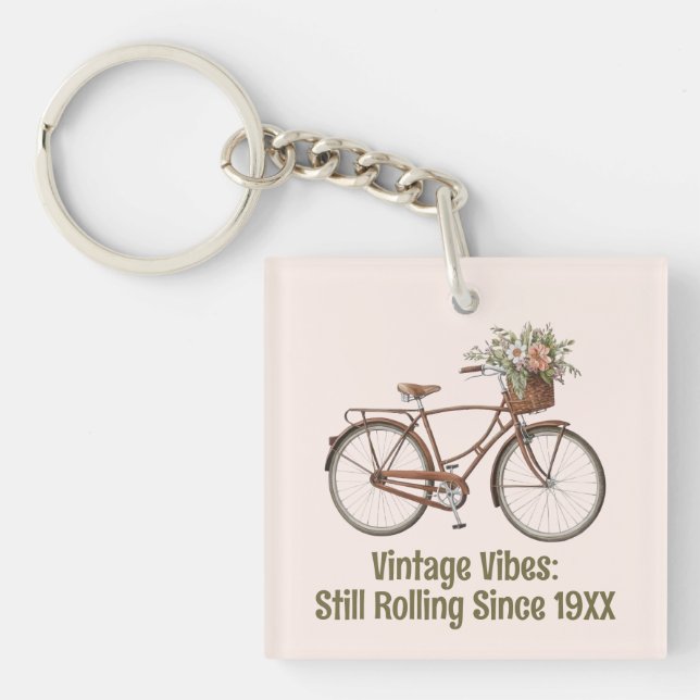 Vintage Bicycle Customised Keychain (Front)