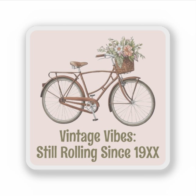 Vintage Bicycle Customised Sticker (Front)