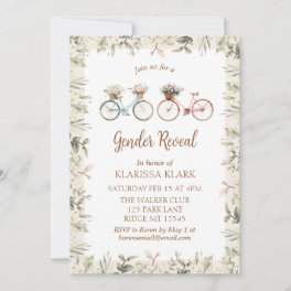 Vintage Bicycle Cute Gender Reveal Invitation
