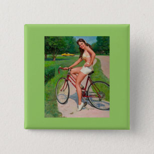 Vintage Bicycle Cyclist Pin up Girl