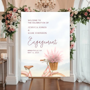 Vintage Bicycle Engagement Party Welcome Sign