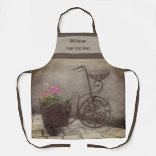 Vintage Bicycle Flower Holder Personalized Apron