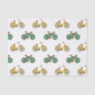 Vintage bicycle for sport. Retro bike pattern  Tissue Paper