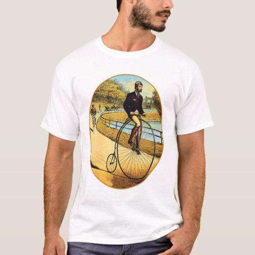 Vintage Bicycle High Wheeler Penny Farthing T_Shirt
