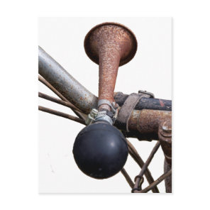 Vintage bicycle horn postcard